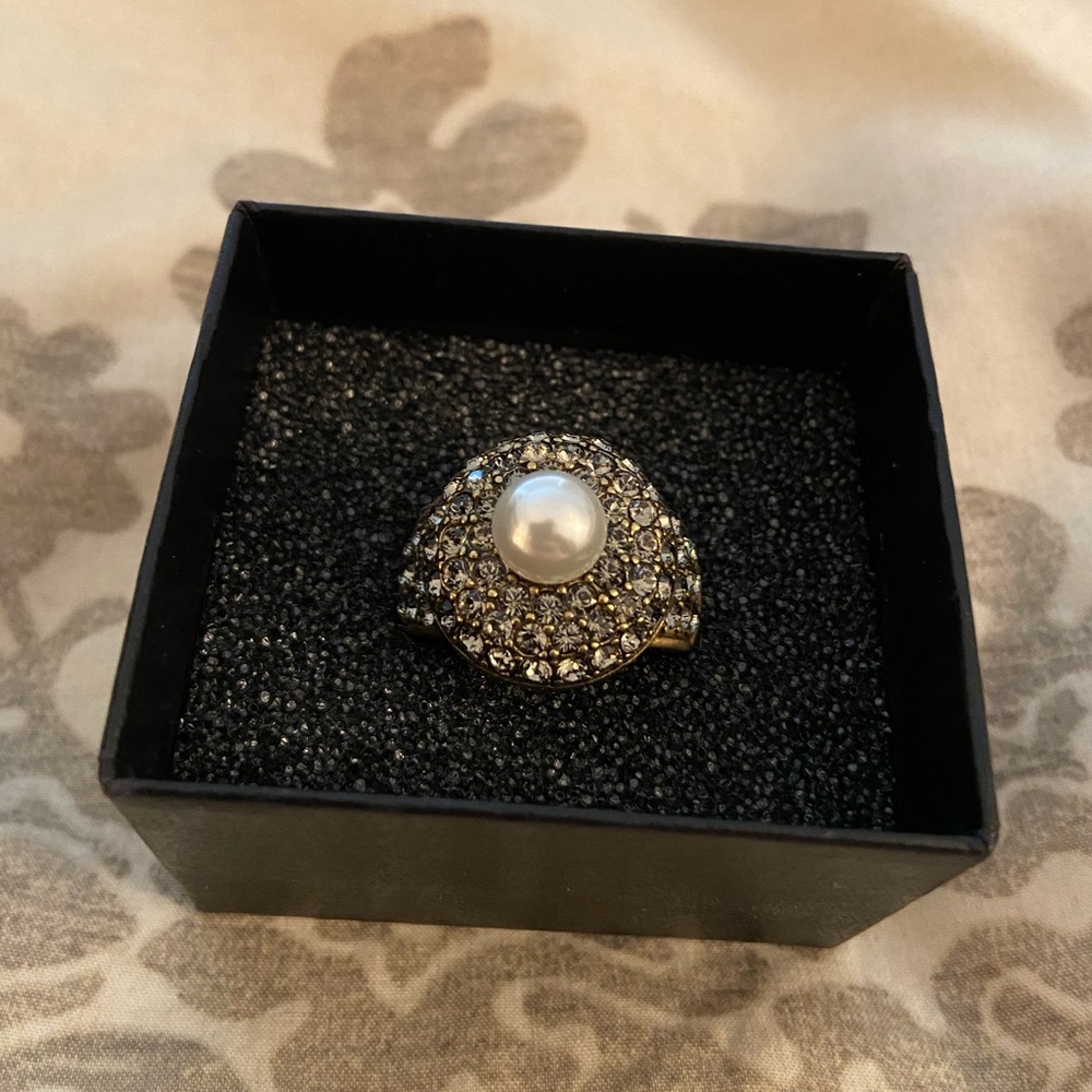 Heidi Daus Gemstone-encrusted and Pearl Ring